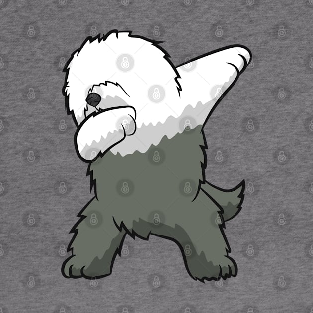 Dabbing English Sheepdog Dog Dancing Old English Sheepdog by EQDesigns